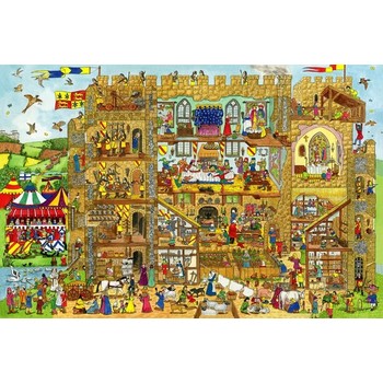BigJigs Toys Puzzle din lemn - Castelul Medieval - 48 piese