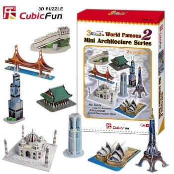 Cubicfun Puzzle 3d pentru copii Mini Set Arhitectura 2
