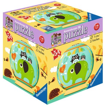 Ravensburger Puzzle 3D Bufnita si Elefant - 54 Piese