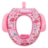 Reductor  moale pentru  toaleta -  cu manere -  Pink Flamingo