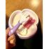 BabyBjorn 2 Seturi hranire: farfurie, lingurita si furculita pentru bebe pink / purple