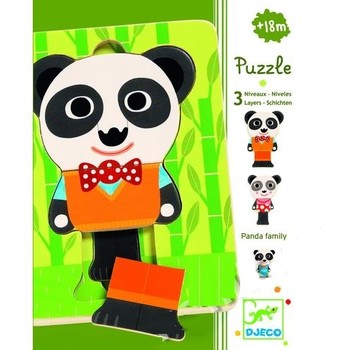 Djeco Puzzle straturi Familia de panda