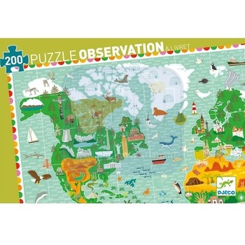 Djeco Puzzle observatie In jurul lumii