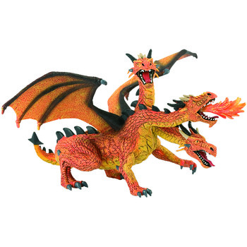 Bullyland Dragon portocaliu cu 3 capete