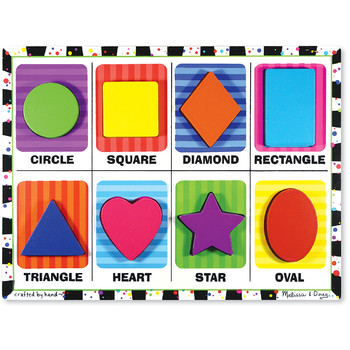 Melissa & Doug Puzzle lemn in relief Forme geometrice - 8 piese