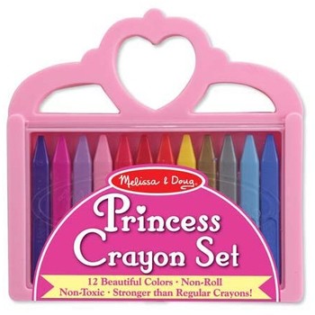 Melissa & Doug Set 12 creioane colorate triunghiulare Princess