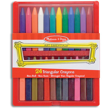 Melissa & Doug Set 24 creioane colorate triunghiulare