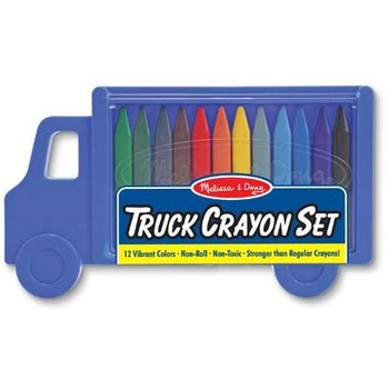 Melissa & Doug Set 12 creioane colorate triunghiulare Truck