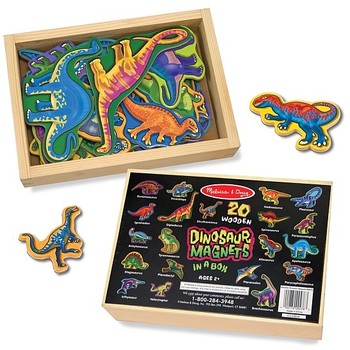Melissa & Doug Set dinozauri din lemn cu magneti