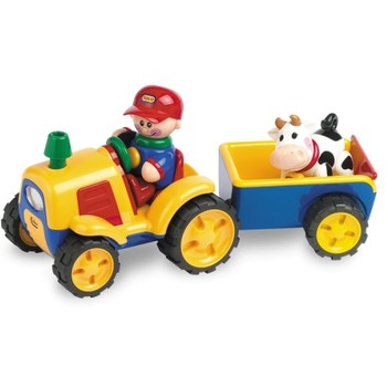 Tolo Toys First Friends: Tractor cu remorca si o vacuta