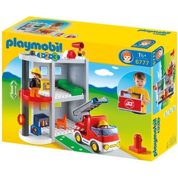 Playmobil 1.2.3 - Set figurine mobil post de pompieri