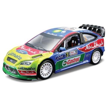 Bburago Mini - masinuta copii Ford Focus Abu Dhabi World Rally Team - Mikko Hirvonen