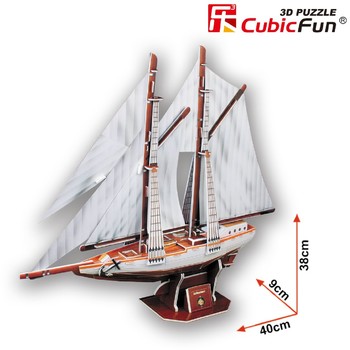 Cubicfun Puzzle 3d pentru copii Two - Masted Schooner