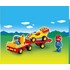 Playmobil 1.2.3 - Figurina Masina de curse cu remorca