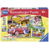 Puzzle clubul Mickey Mouse - Set 3 puzzle-uri cu 49 Piese