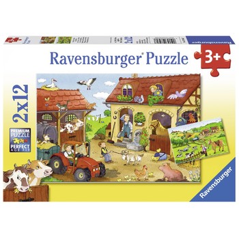 Ravensburger Puzzle Munca la ferma - Set 2 puzzle-uri cu 12 Piese