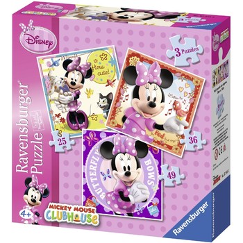 Ravensburger Puzzle Minnie Mouse -  Set 3 puzzle-uri cu 25/36/49 de Piese