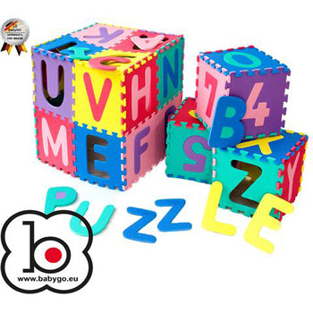 BabyGO Salteluta de joaca cu cifre si litere Puzzle 36 piese
