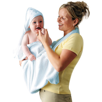 Clevamama Prosop de baie pentru bebelus si mama bleu