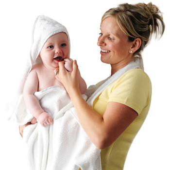 Clevamama Prosop de baie pentru bebelus si mama alb