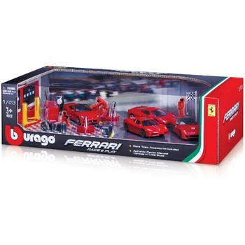 Bburago Ferrari 1:43 Set 4 Masini+Accesorii