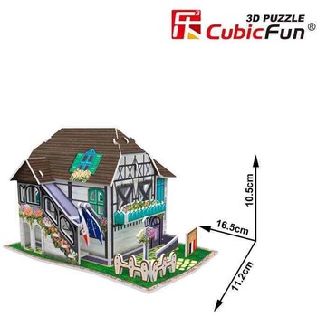 Cubicfun Casa cu flori Franta Puzzle 3D cu 31 de piese