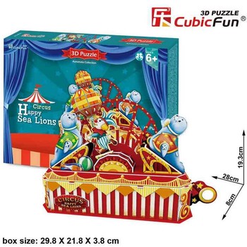 Cubicfun Leii de mare - Colectia de puzzle 3D Lumea Circului - 39 de piese
