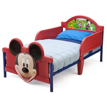 Delta Children Set pat cu cadru metalic Disney Mickey Mouse 3D si saltea pentru patut Dreamily