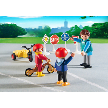 Playmobil Copii cu semne de circulatie