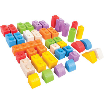 BigJigs Toys Cuburi din lemn - Set 40 buc