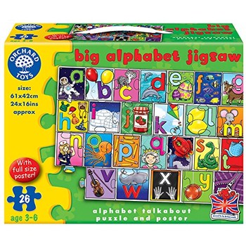 Orchard Toys Puzzle de podea in limba engleza - Invata alfabetul 26 piese poster inclus