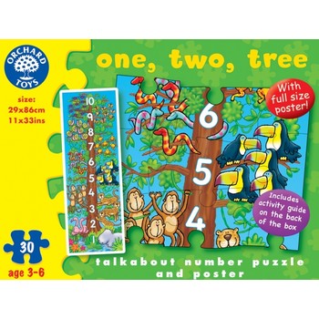 Orchard Toys Puzzle de podea - Invatam sa numaram 30 piese - poster inclus