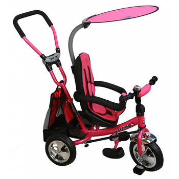 Baby Mix Tricicleta copii cu Scaun Reversibil Safari Pink