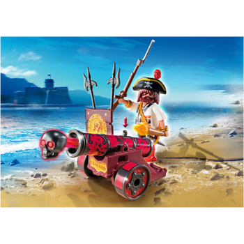 Playmobil Pirat cu tun rosu