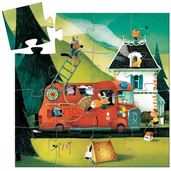 Djeco Puzzle - Masina de pompieri