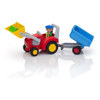 Playmobil 1.2.3 Tractor cu Remorca