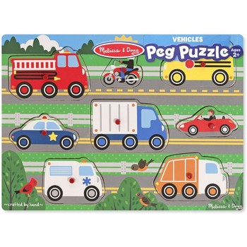 Melissa & Doug Puzzle din lemn Vehicule cunoscute