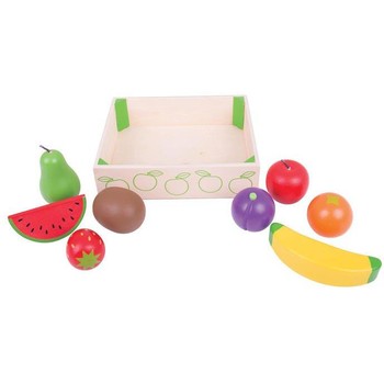 BigJigs Toys Cutiuta cu fructe din lemn