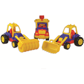 Ucar Toys Set 3 utilaje constructie - autobasculanta, buldozer si tractor compactor