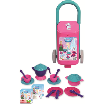 Ucar Toys Carcucior cu accesorii bucatarie copii 18 piese, Princess Maya and Friends