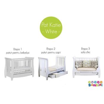 tutti bambini Set mobilier Katie White format din 3 piese: patut, comoda si dulap