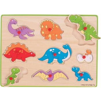 BigJigs Toys Puzzle din lemn incastru - Dinozauri