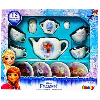 Set de servit ceaiul din portelan Smoby Frozen cu 12 accesorii