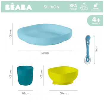 Beaba Set de masa silicon 4 piese bleu