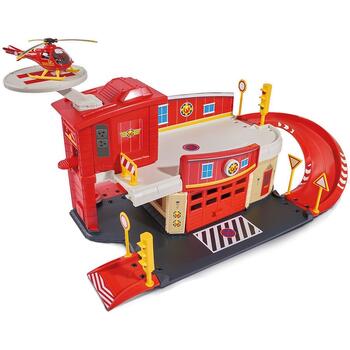 Dickie Toys Pista de masini Fireman Sam Fire Rescue Center cu elicopter si accesorii