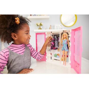 Barbie Set by Mattel Fashion and Beauty, dulap cu haine si papusa