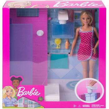 Barbie Set by Mattel Estate, Cabina dus cu papusa si accesorii