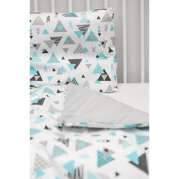 Set lenjerie de pat cu 2 piese Sensillo Triunghiuri Albastre - Multicolor
