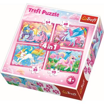 Puzzle Trefl 4in1 Lumea Minunata A Unicornilor