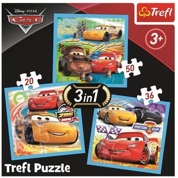 Puzzle Trefl 3in1 Cars Pregatiri Pentru Cursa